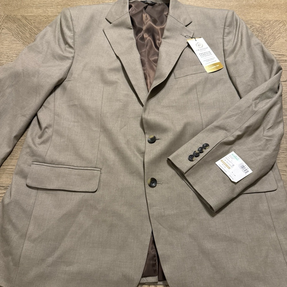 Haggar Men's Premium Stretch Tailored Fit Subtle Pattern Suit Separates 46R